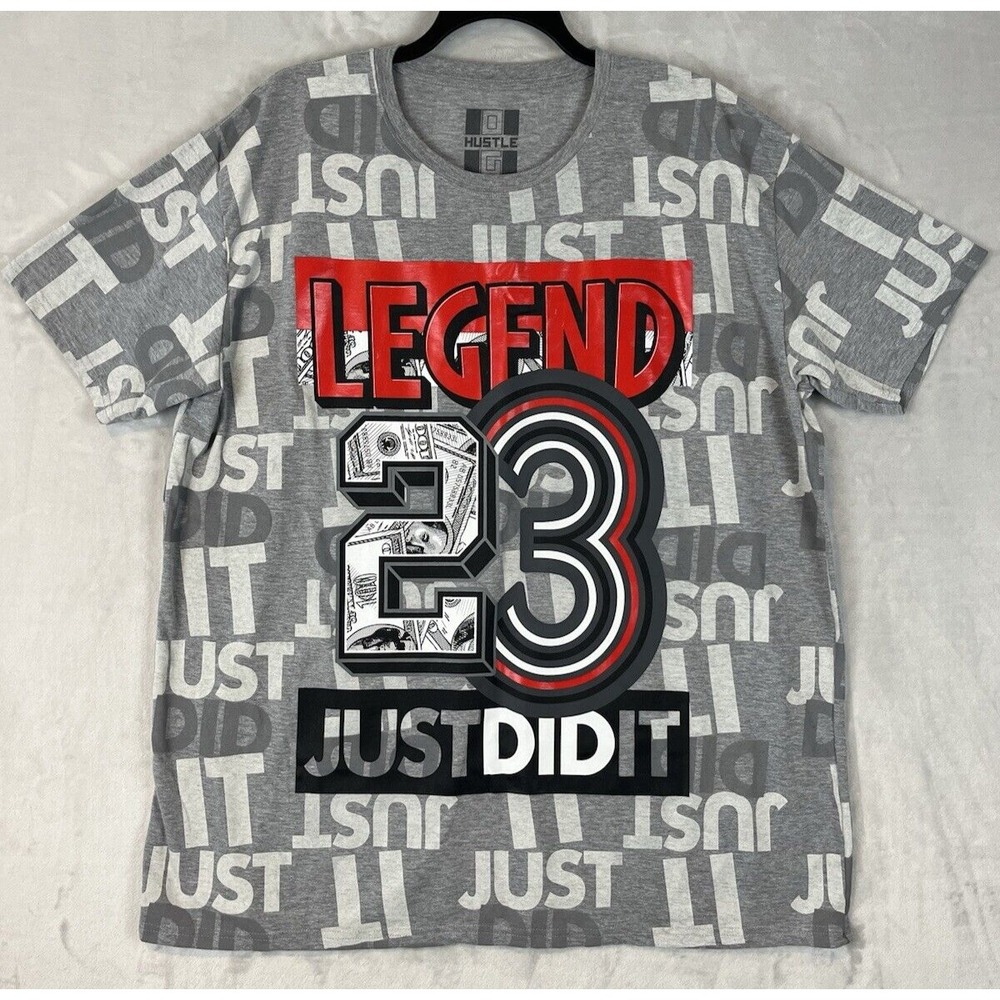 Bailey Apparel Tee Shirt 4XL Heather Gray Og Hustle Legend 23 Just Do It Graphic